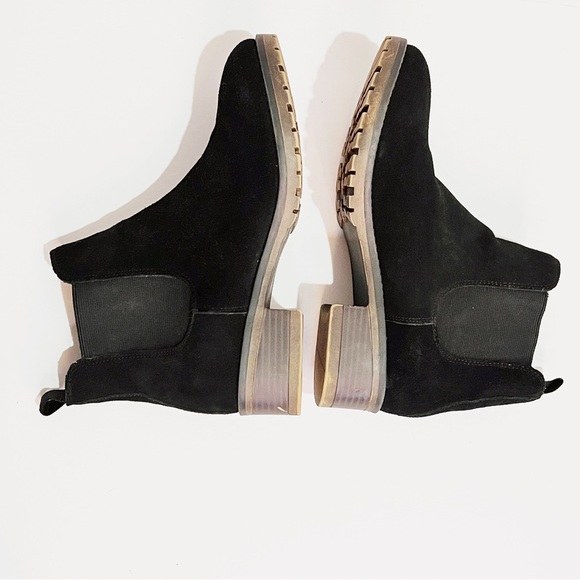 Kensie Suede Leather Chelsea Ankle Boot Womens 7 Black Casual Moto Slip on Shoe - Picture 7 of 10